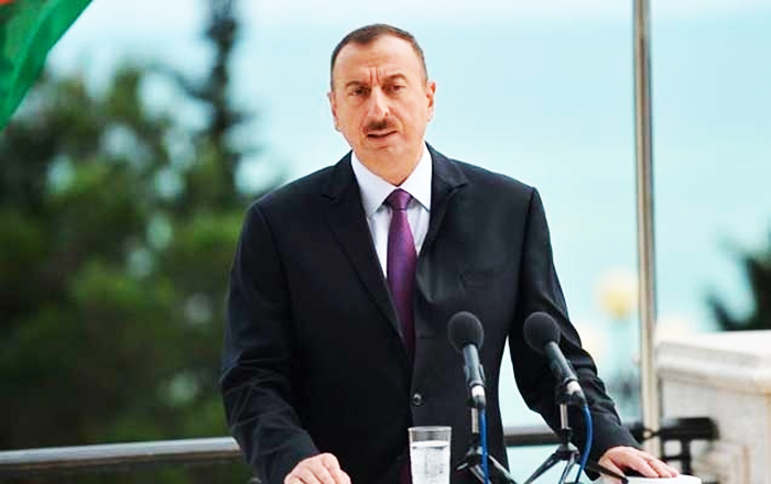 President Ilham Aliyev arrives in Ujar district